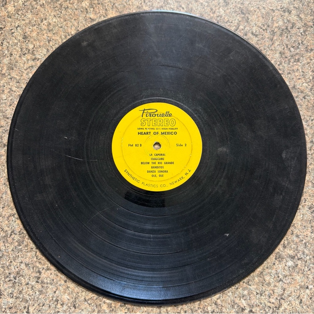 Vintage Vinyl Record with Yellow Label